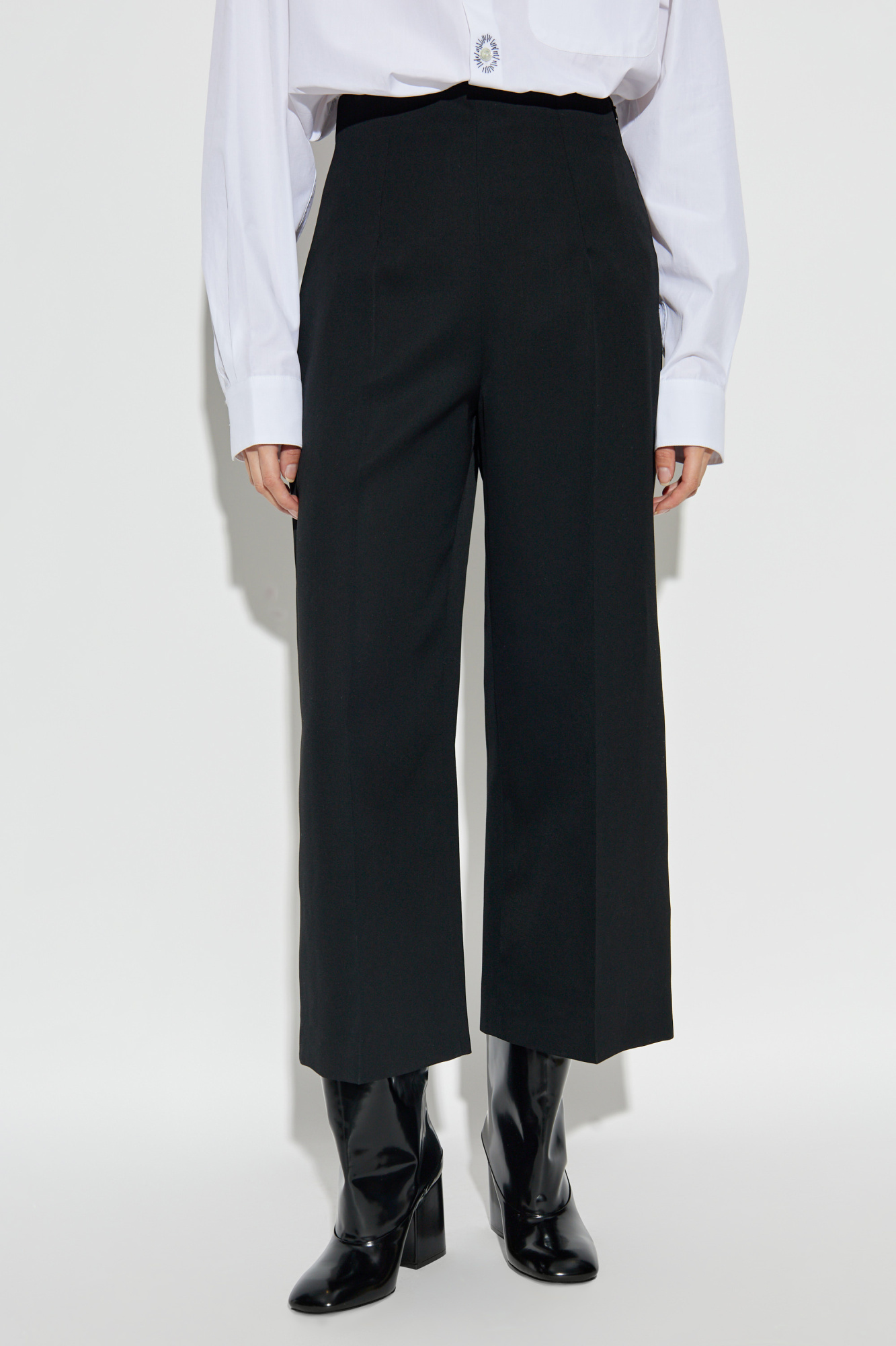 パンツ MARNI Woman Pants Black PAMA0482S1UTP771 00N99 Black logo-embroidered trousers Marni - women - MARNI